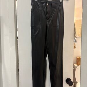 Superdown Black Faux Leather Pants
